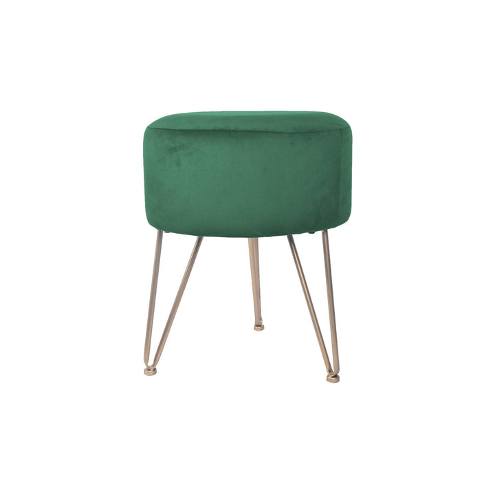 Rebecca Mobili Runder Hocker, Fusshocker Puff, Grün, MDF Eisen Samtschwamm, Klassischer Stil, Home D