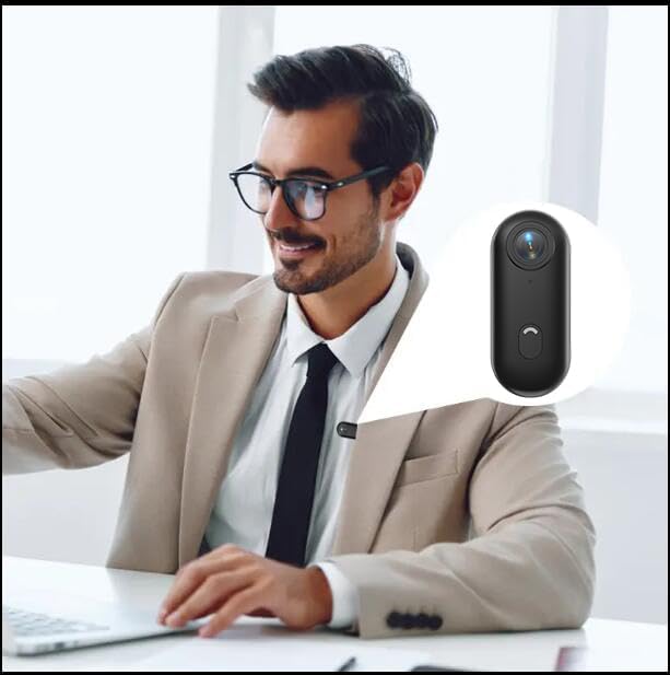 4K Mini Action Kamera WLAN, Mini Sportkamera Vlog Kamera mit 360° Drehclip & Magnetclip, Wasserdicht