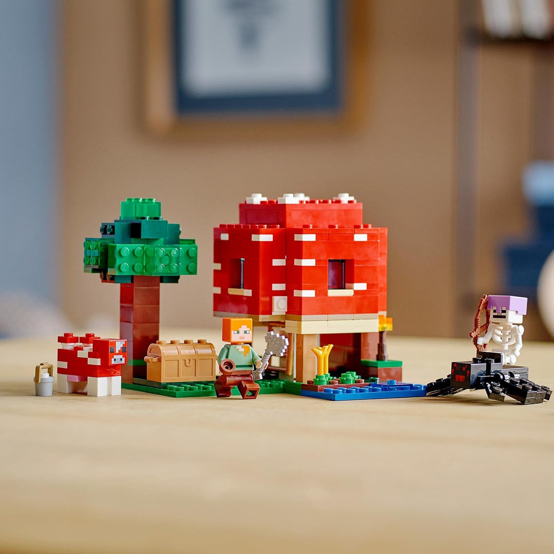 LEGO Minecraft Das Pilzhaus, Spielzeug ab 8 Jahren, Geschenk für Kinder mit Figuren von Alex, Mooshr