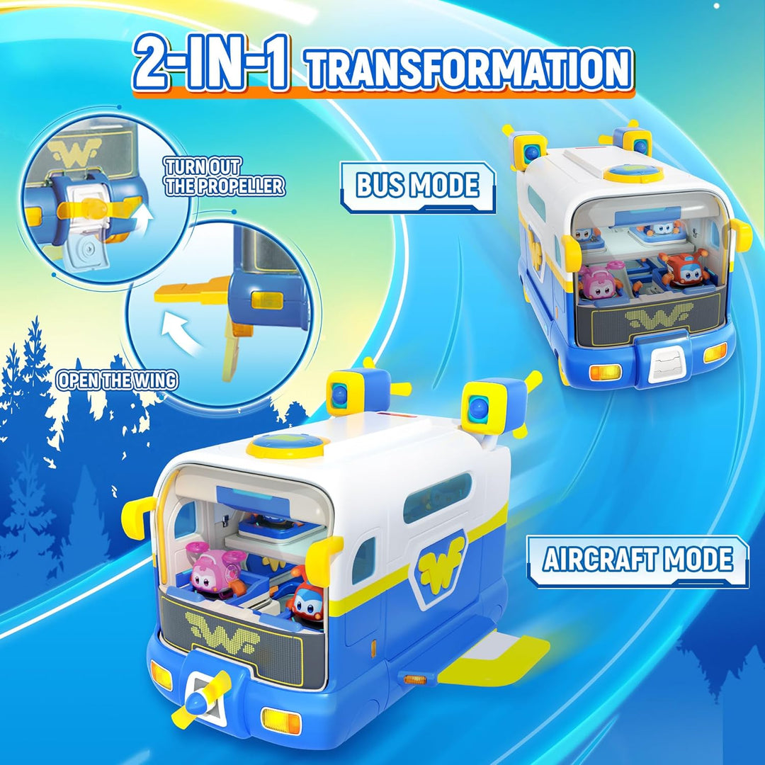 Super Wings 2-in-1 Super Pets Mini Base mit Super Pet Jett & Dizzy, Spielzeug für 3 4 5 6 7 8 9 10 Y