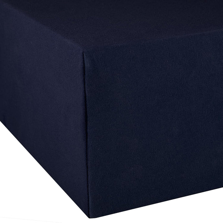 aqua-textil Exclusiv Spannbettlaken 140x200-160x220 cm dunkel blau Jersey Baumwolle 230g/qm Spannbet