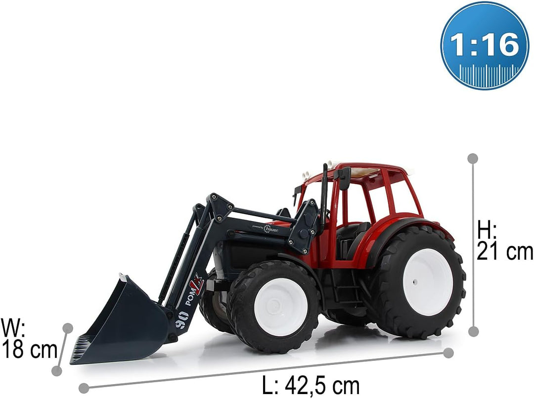 JAMARA 405050 - Lindner Geotrac mit Frontlader 1:16 2,4GHz - realistischer Motorsound (abschaltbar),