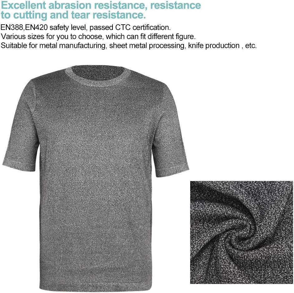 Stufe 5 Schutz-T-Shirts Robuste schnittfeste Kleidung Schnittfeste Sicherheits-Kurzarm-Hals-Schnitts