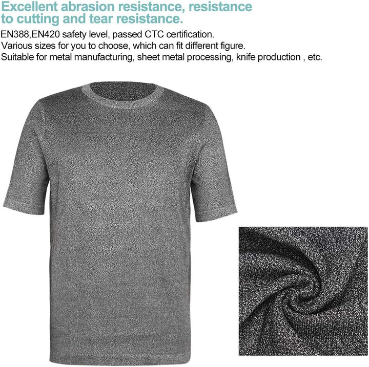 Stufe 5 Schutz-T-Shirts Robuste schnittfeste Kleidung Schnittfeste Sicherheits-Kurzarm-Hals-Schnitts