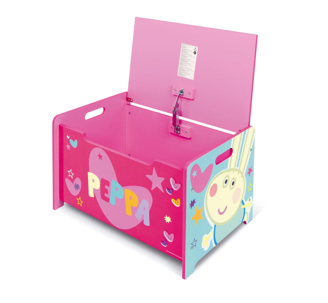 ARDITEX – Spielzeugtruhe aus Holz Peppa Pig – 62,5x40x37cm – Farbe Rosa – Ideal zum Aufbewahren von