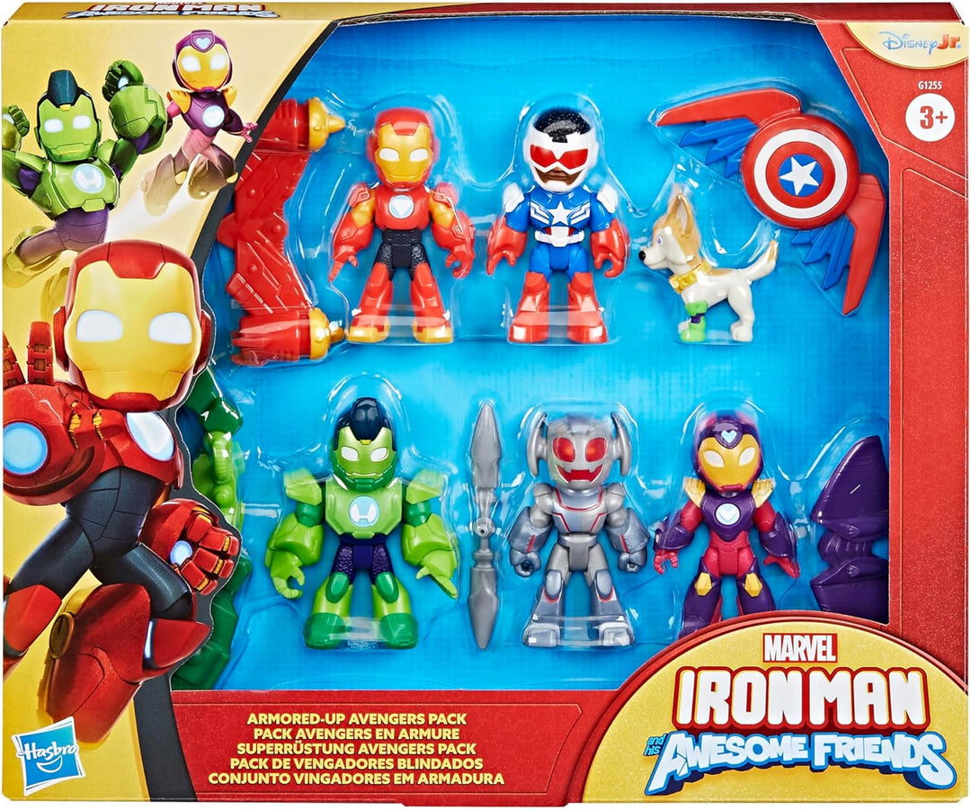 Marvel Iron Man und seine fantastischen Freunde, Superrüstung Avengers Pack Action-Figurenset, 5 Sam