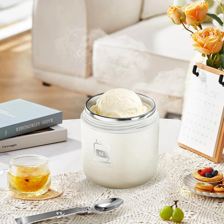 Thermobehälter für Essen 500ml, Overnight Oats Behälter aus Edelstahl, Auslaufsicherer Müslibecher m