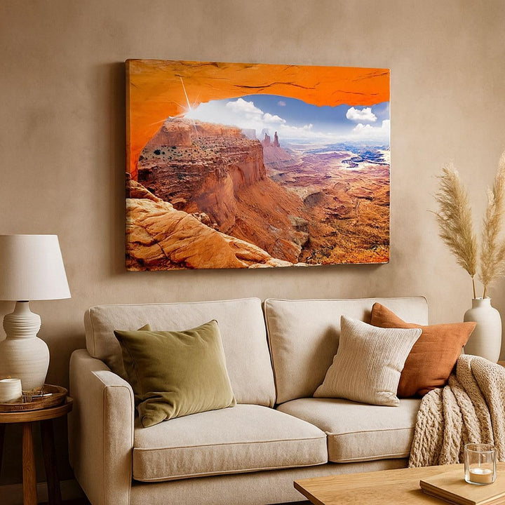 Bilder auf Leinwand 100x70cm Leinwandbild Amerika arizona schlucht geologie Gross Wanddeko Bild Schl