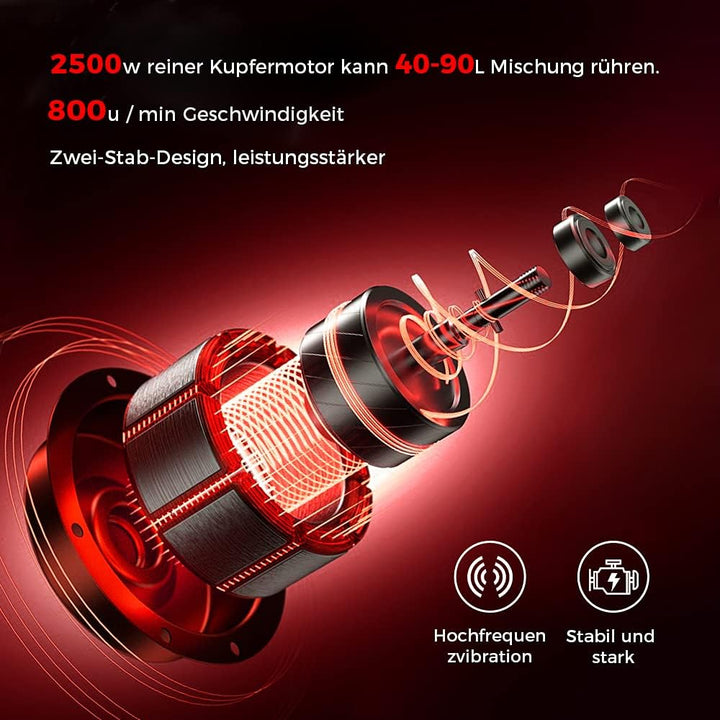 Anbull 2500W Farb und Mörtelrührer, Rührwerk Mörtelrührer, 2-Getriebe Betonrührer Rührwerk, 40-90L H