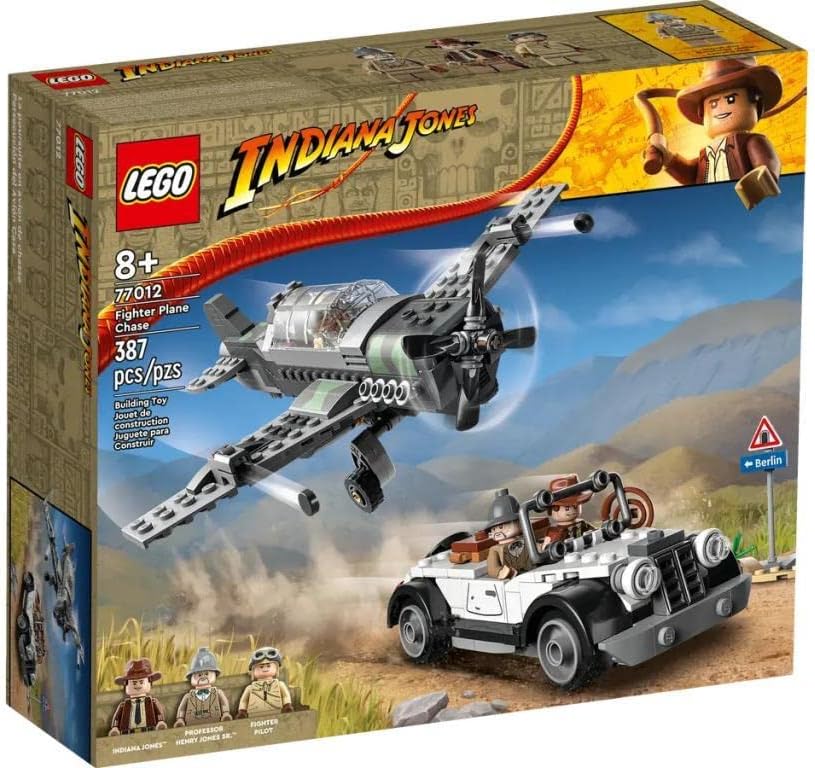 LEGO 77012 Indiana Jones Flucht vor dem Jagdflugzeug Action-Set mit baubarem Flugzeug-Modell und Old