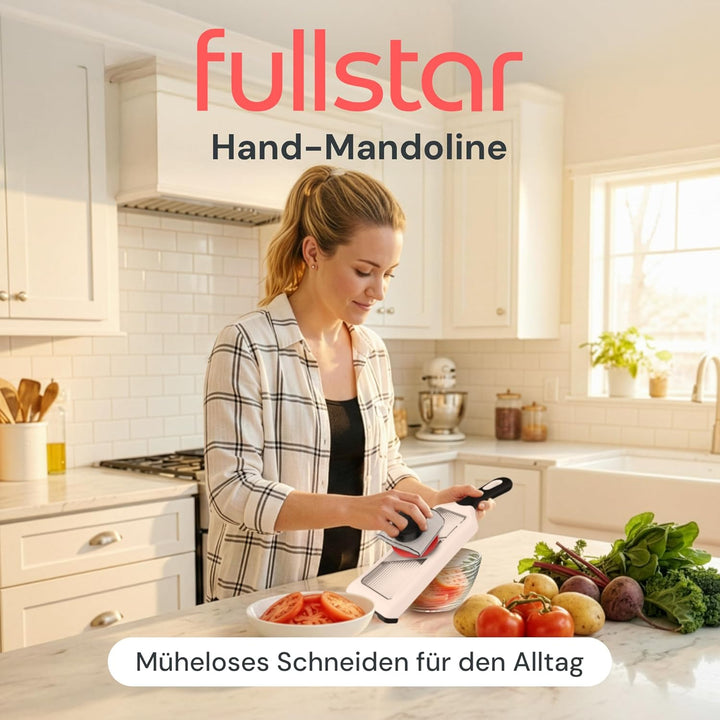 Fullstar 2-in-1 Mandoline Gemüsehobel und Julienneschneider - 4 Verstellbarer Dickeneinstellungen -