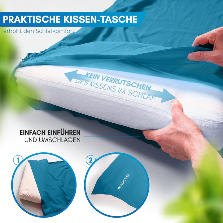 NORDMUT® Hüttenschlafsack Ultraleicht aus Mikrofaser oder Baumwolle - Reiseschlafsack atmungsaktiv k