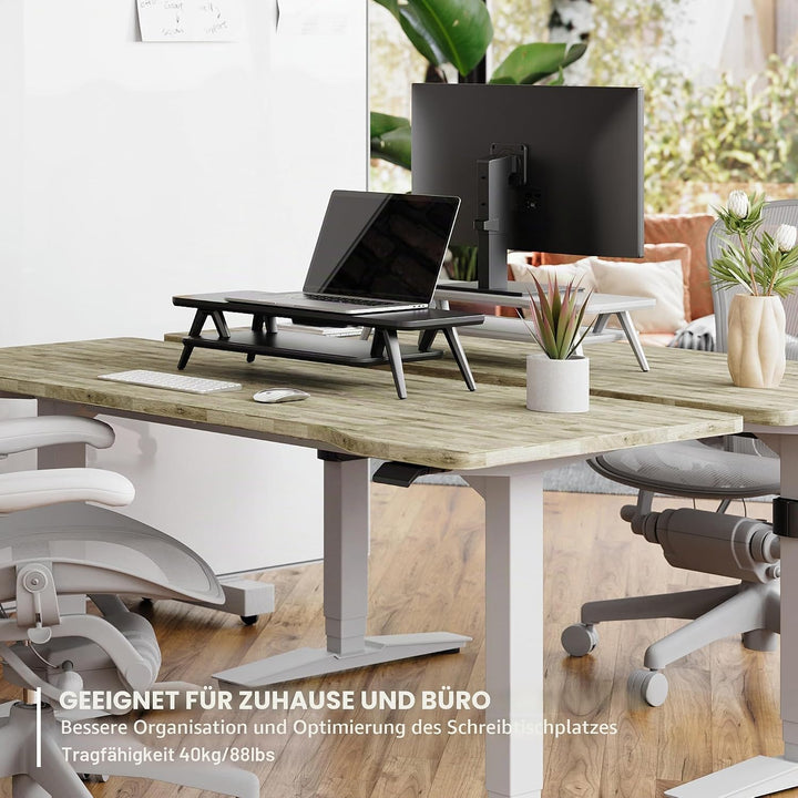 Fenge Monitorständer, Integrierte Mulde für Smartphone, Tablet, Stift, Monitor Stand aus Metall und