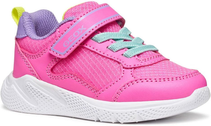 Geox Baby-Mädchen B Sprintye Girl Sneaker 21 EU Fluo Fuchsia Dk Lila, 21 EU Fluo Fuchsia Dk Lila