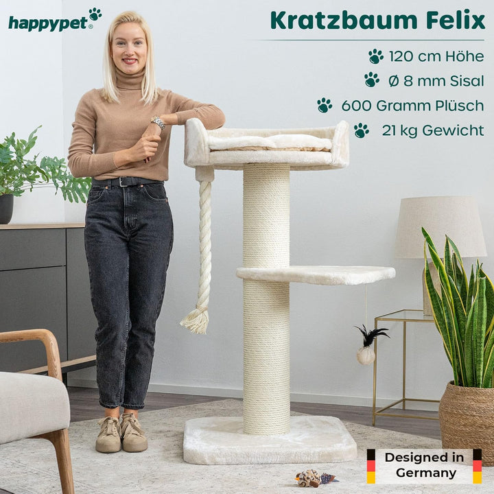 HAPPYPET Premium Kratzbaum Grosse Katzen Stabil 'Felix' - Katzenbaum, Kletterbaum, für Maine Coon, N
