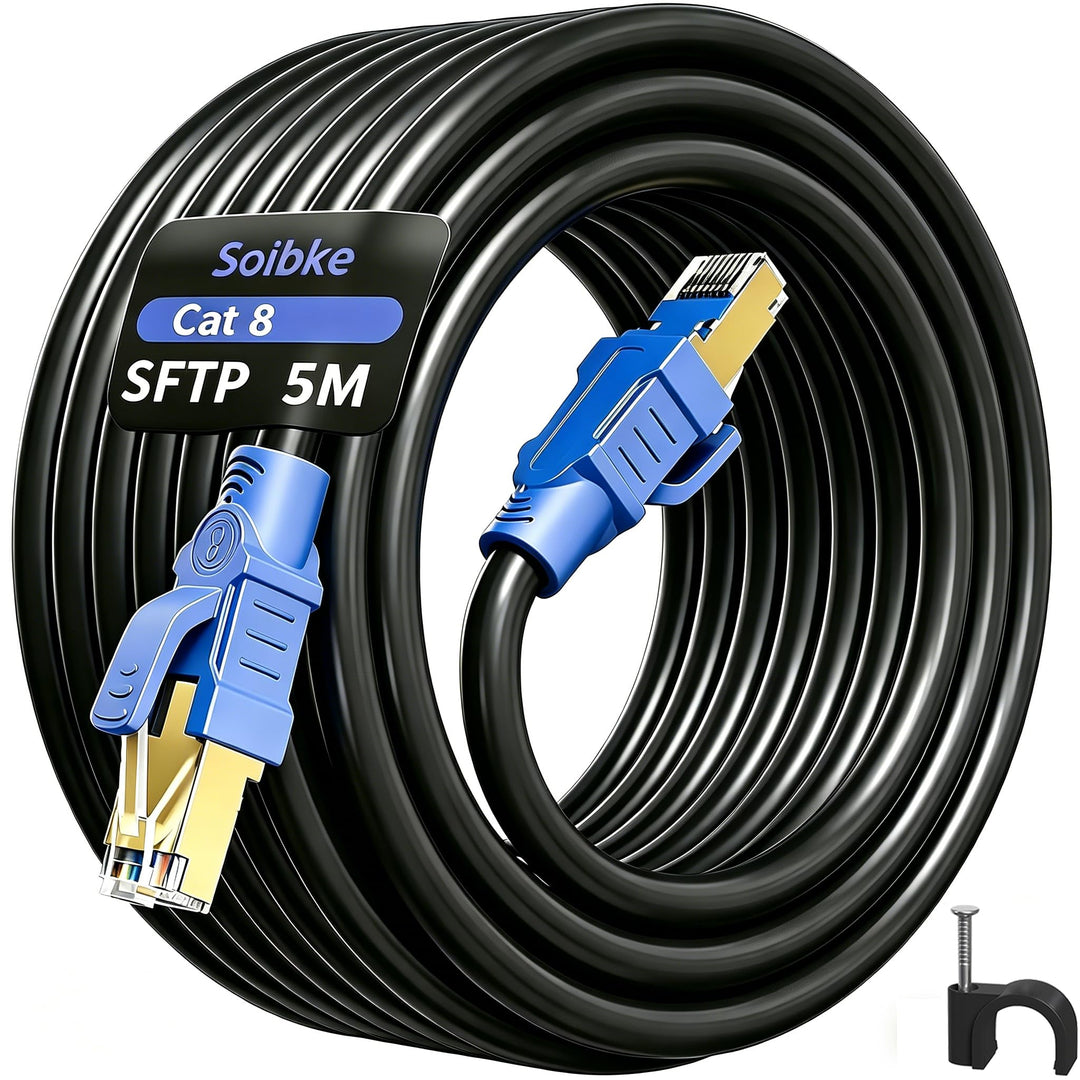 Soibke Cat 8 LAN Kabel - 5meter, 10meter, 15meter, 20meter, 30meter Enternet Kabel - Hochgeschwindig