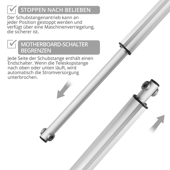 Justech Linearmotor Verstellantrieb Toröffner Linear Actuator Motor DC 24V 6000N 500mm Lineartechnik