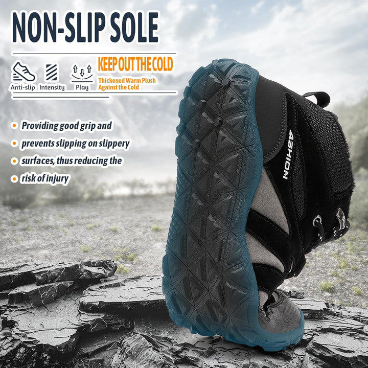 Littleplum Herren Winterschuhe Trekking Outdoor Boots Wanderstiefel Warm Gefüttert Schneestiefel Win