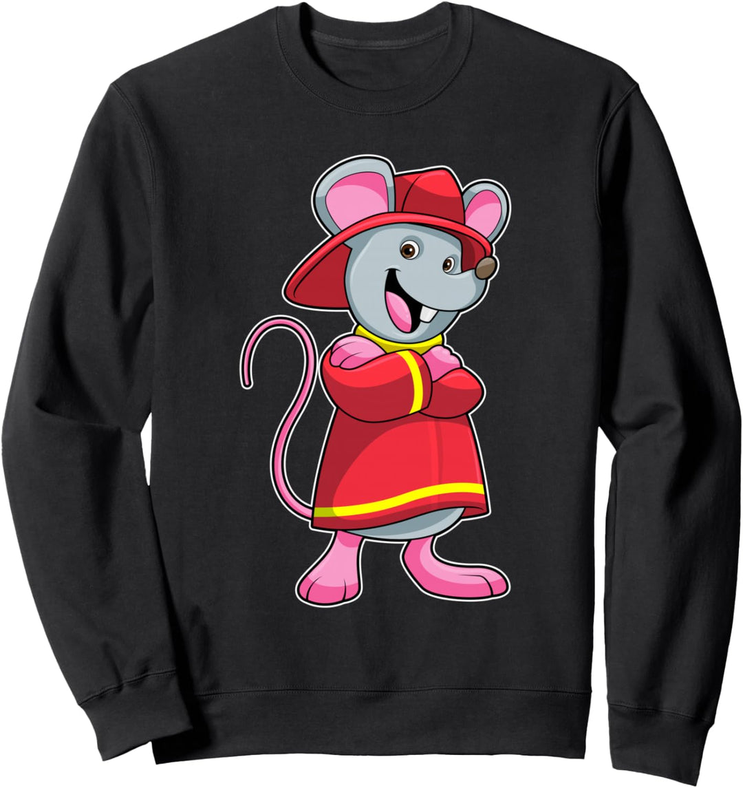 Maus Feuerwehrmann Helm Feuerwehr Sweatshirt