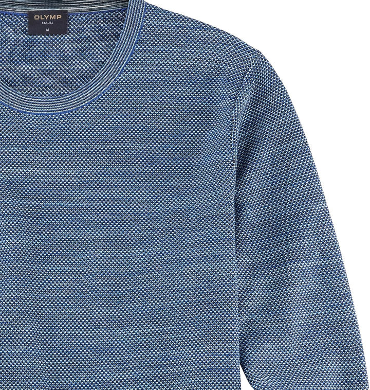 OLYMP Herren Pullover Rundhals Casual Strick,Uni,Regular fit M Nürnbergerblau 17, M Nürnbergerblau 1