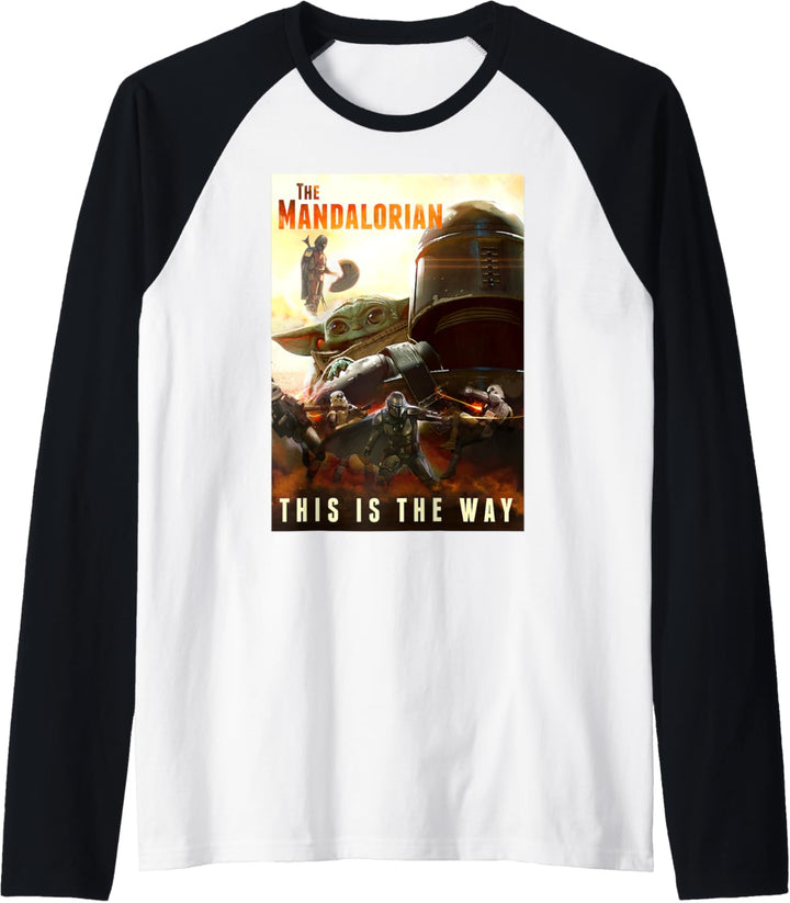 Star Wars Mandalorian Action Shot Poster Raglan