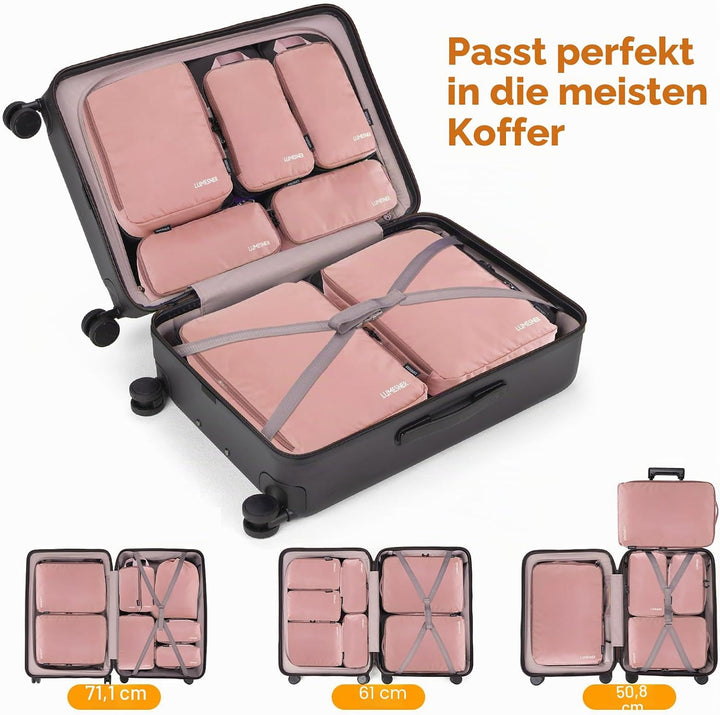 Koffer Organizer Set 8-teilig, Packtaschen für Koffer, Packing Cubes Set für Reise,Packtaschen mit K