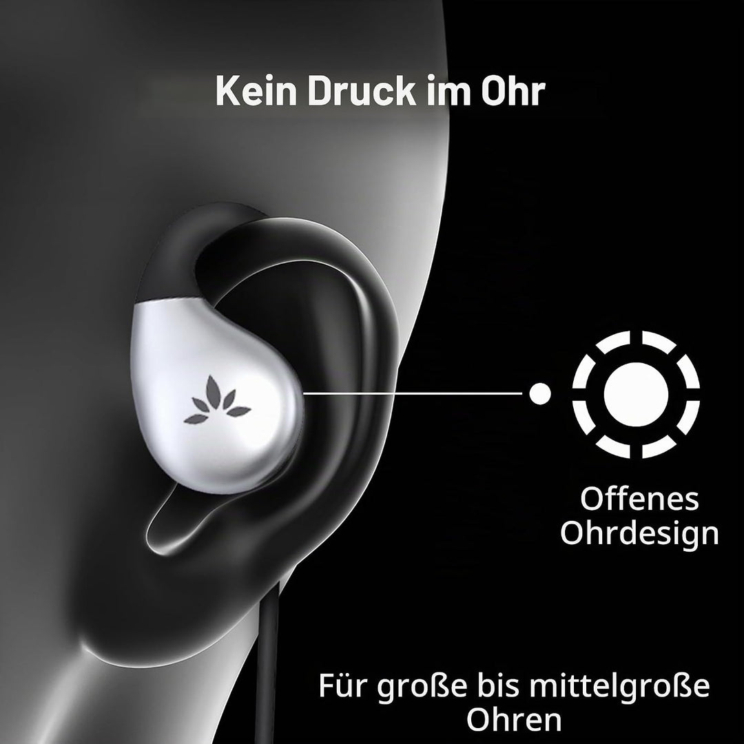 Avantree Resolve (Gross) – Kabelgebundene Open-Ear Kopfhörer mit Mikrofon &amp; Über-Ohr-Haken, für Seni