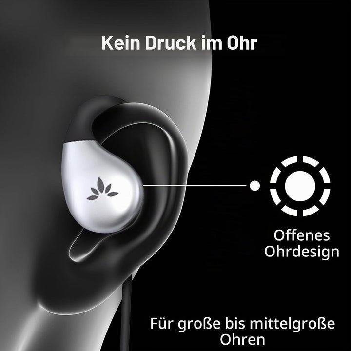 Avantree Resolve (Gross) – Kabelgebundene Open-Ear Kopfhörer mit Mikrofon &amp; Über-Ohr-Haken, für Seni