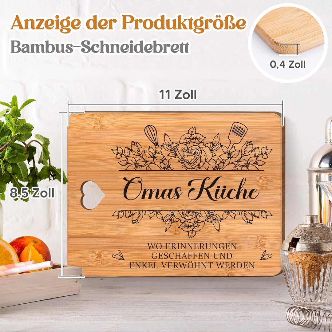 Apjielop Oma Geschenk - Bambus Schneidebrett Geschenk für Oma, Geschenk Oma Geburtstag, Oma Geschenk