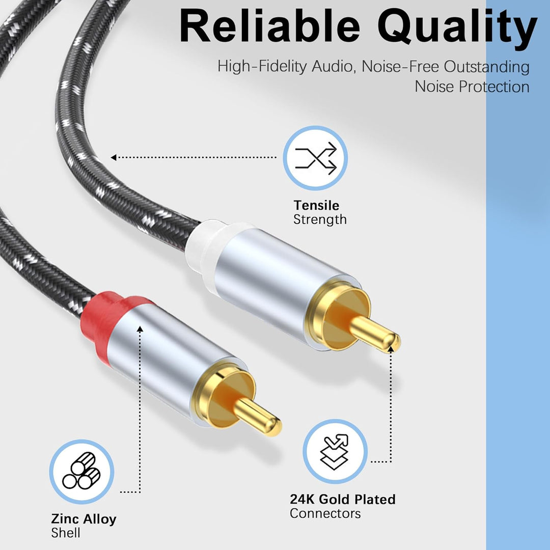 3,5mm zu RCA Audio Adapter, Lightning zu RCA Kabel für iPhone, iPad, MP3, Tablet, HDTV, Heim-Audiosy