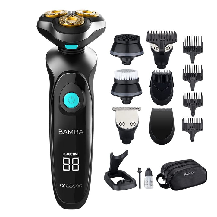 Cecotec Multigrooming Bambus PrecisionCare TwistGroom 10in1 Ladestation, Lithium-Akku, Klingen aus E