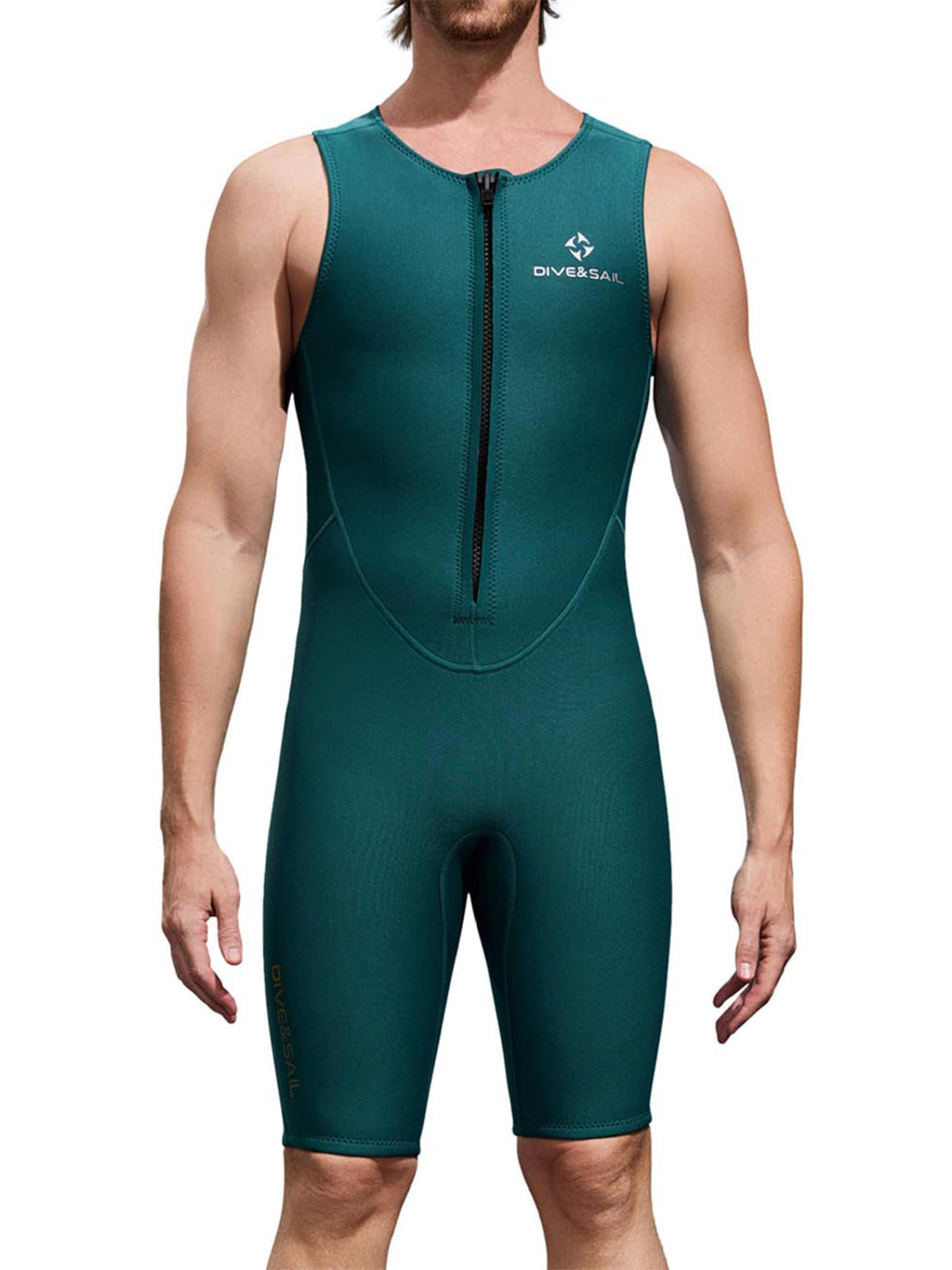 Herren Kurzkombi Mm Neopren Ohne Ärmel Tauchanzug Kurz Surf Schnorchel Sport Schwimmen S Dunkelgrün,