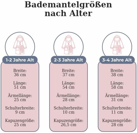 Baby Bademantel mit süssem Giraffenmotiv – Kapuzenbademantel aus 100% Baumwolle – Weich, saugfähig &amp;