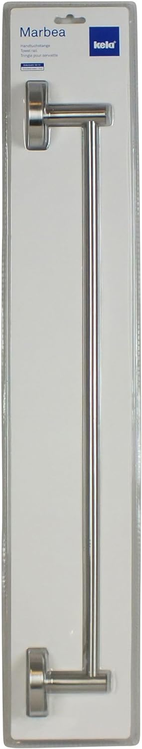 Kela 21585, Handtuchstange zur Wandmontage, Edelstahl 18/10, 62 cm, Marbea, Silber Matt, 62 cm