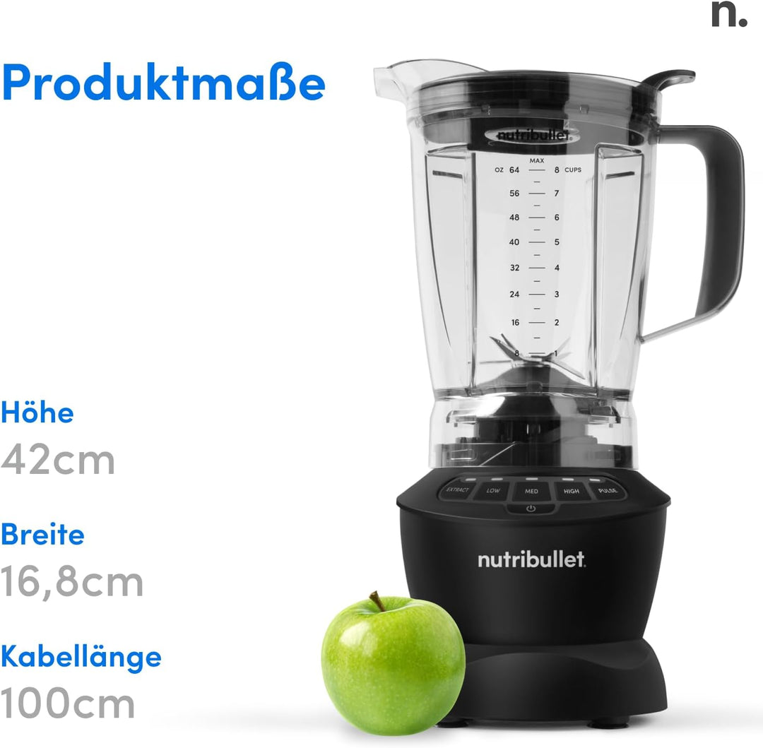 nutribullet Full Size Blender, Elektrischer Mixer, Multifunktionaler Stabmixer, Professioneller Mixe