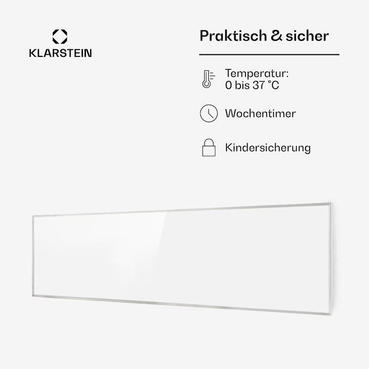 Klarstein Wonderwall Smart Infrarotheizung, Infrarot Heizung mit App-Steuerung, Infrarotheizung mit