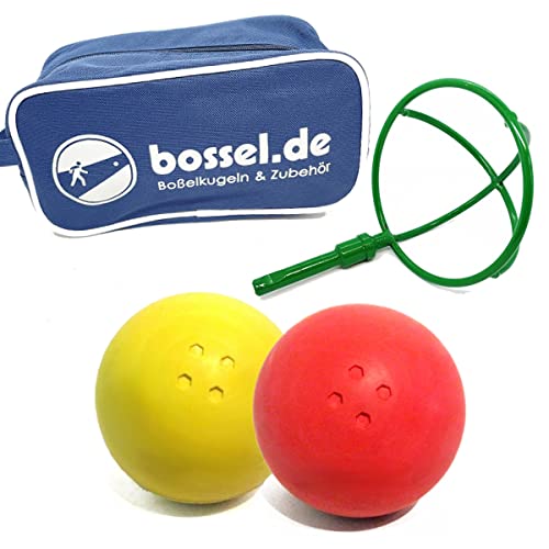 Carls Bosselkugel Set mit 2 Bosselkugeln, Gardena-Kraber und Tasche Bosseln Bosselkugeln