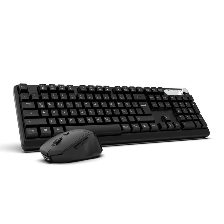 inca IWS-549U Kabelloses Tastatur Maus, Wiederaufladbar Leise mit Type-C & USB Empfänger, Wireless Q