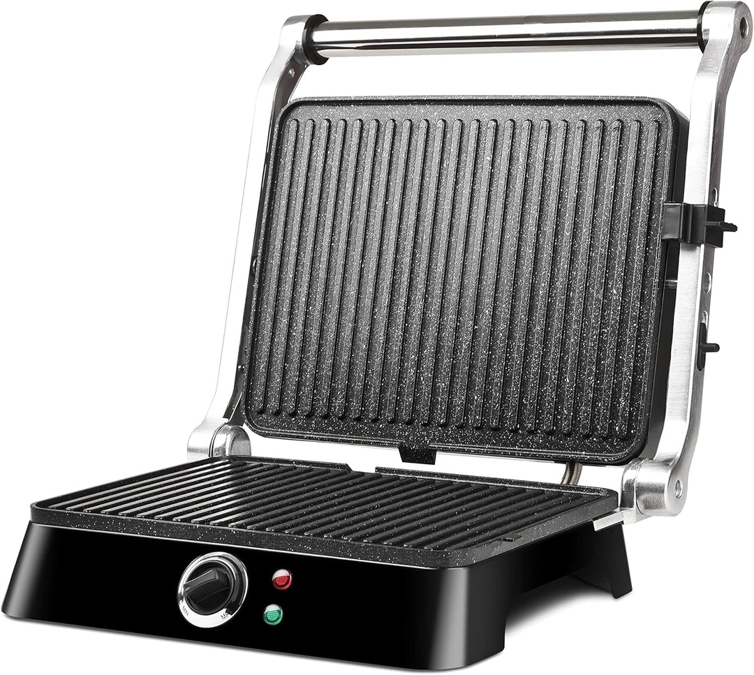 Girmi BS44 Grillpfanne mit Petravera-Effekt, Korpus aus Edelstahl, Platten 29,3 x 23 cm