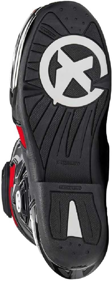 XPD XP6-S Motorrad Stiefel, schwarz/rot, 46 | Atmungsaktiv Schwarz Rot 46 EU, Schwarz Rot 46 EU