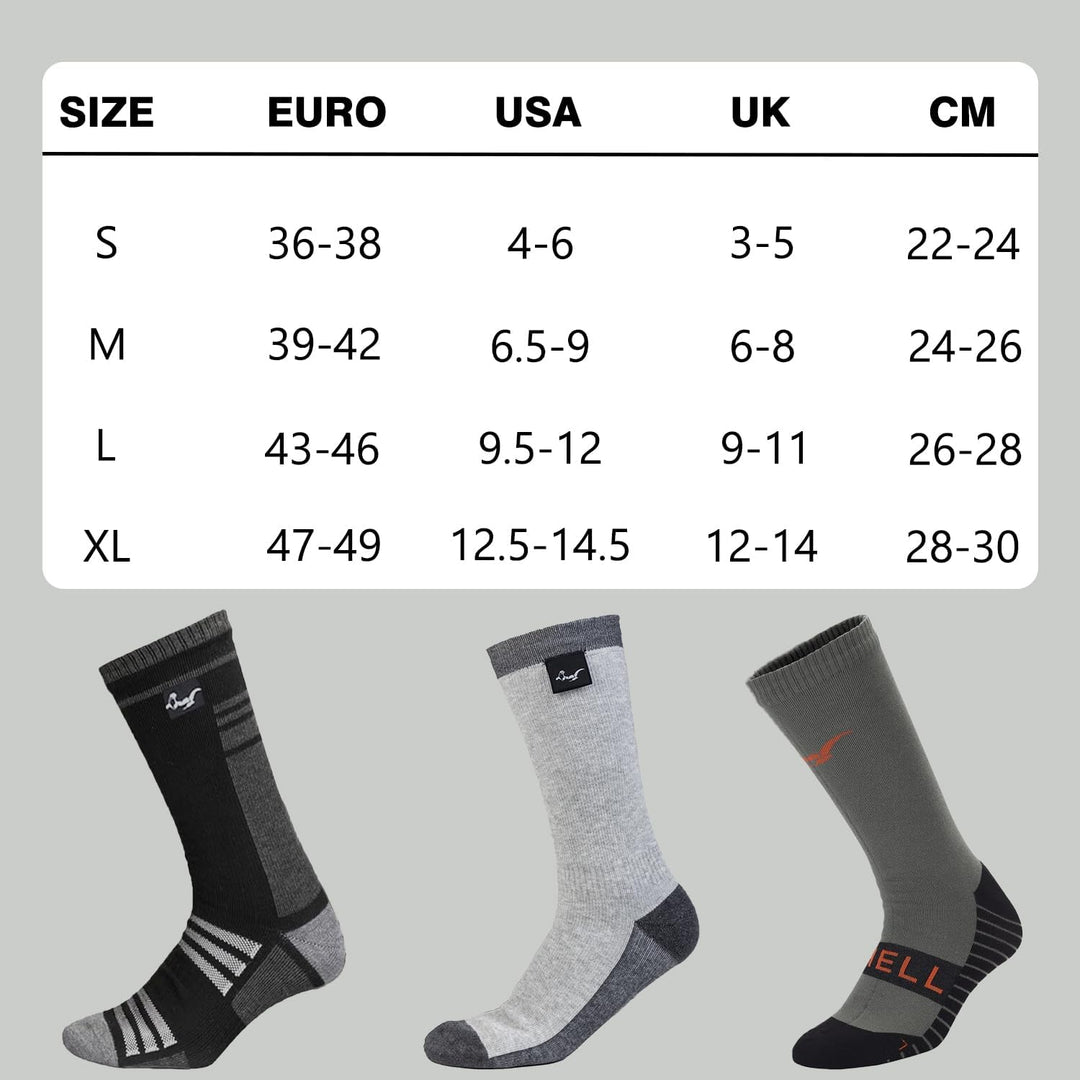 OTTERSHELL Merino Wolle wasserdichte Mid-Calf Socken. Warm und atmungsaktiv. 3-Layer Composite Fabri