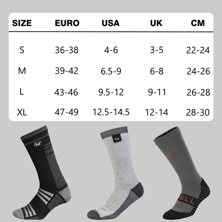 OTTERSHELL Merino Wolle wasserdichte Mid-Calf Socken. Warm und atmungsaktiv. 3-Layer Composite Fabri