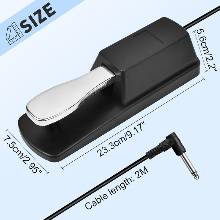 2 Stück Universelles Sustain-Pedal für Klaviertastatur, Sustain-Pedal geeignet für MIDI-Keyboard-Syn