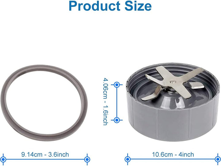 MMOBIEL Ersatz-Baugruppe für Emulgator-Entsafter-Kreuzklingen für NutriBullet, 600/900 W, grau, inkl