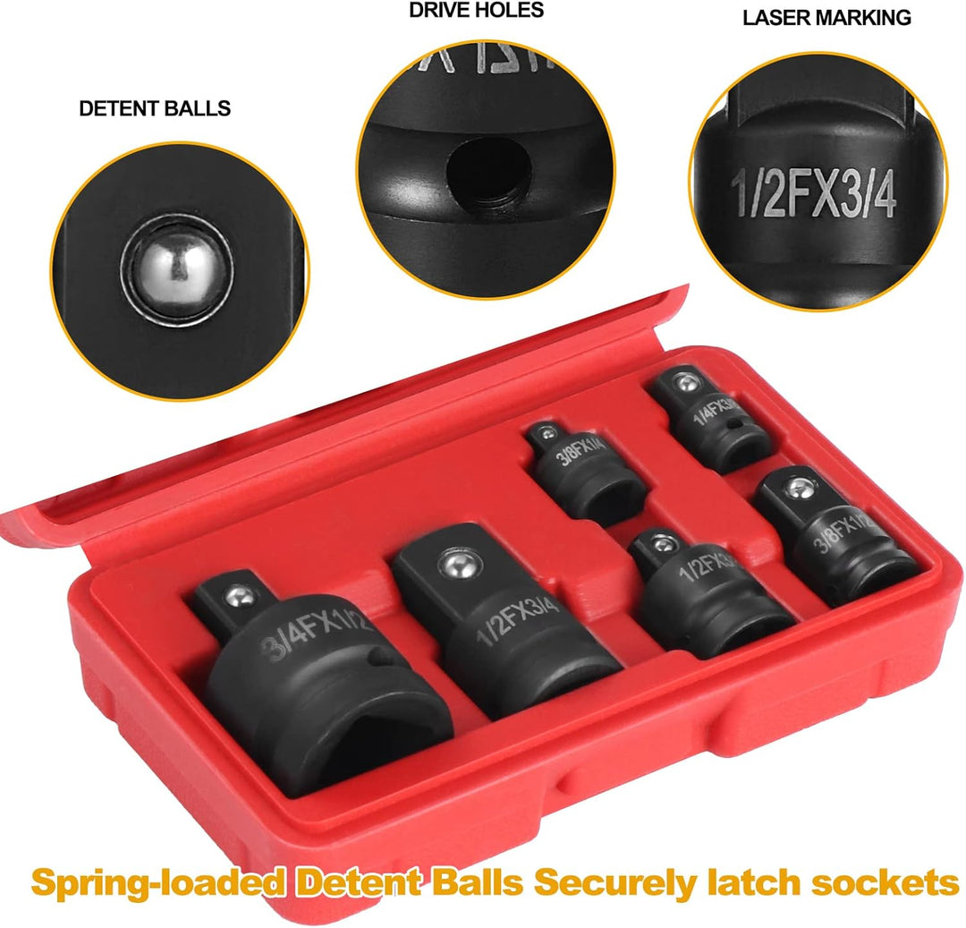 6 Stück Kraft Adapter Satz Schlagschrauber Adapter, Schlagschrauber Adapter,Steckschlüssel Konverter
