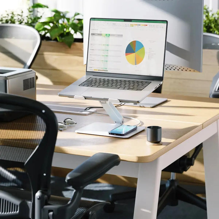 ALOGIC Elite Aluminum Laptop Stand | Wireless Charger mit bis zu 10 Watt | Silikonpad für rutschfest