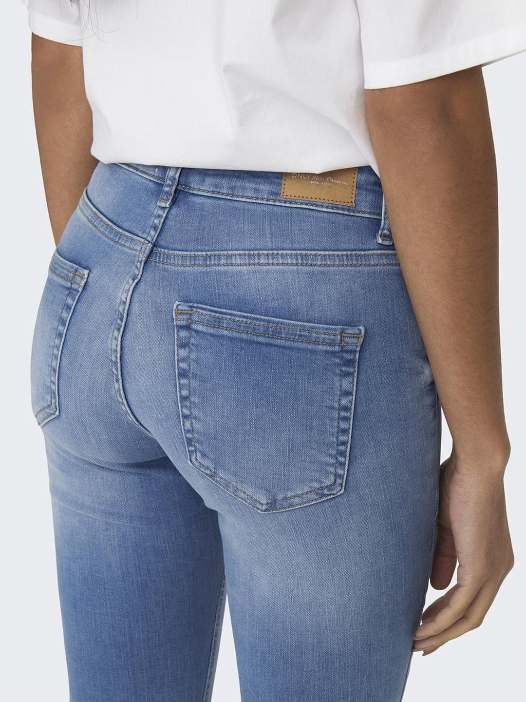 ONLY Damen ONLBLUSH Life MID SK ANK RAW REA155 15250087 S / 32L Light Medium Blue Denim, S / 32L Lig