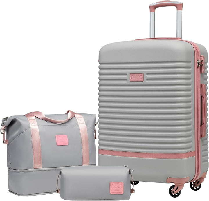 COOLIFE Koffer Trolley Koffer Reisekoffer von ABS Hartschalen Trolley 4 Rollen TSA-Schloss Der Koffe