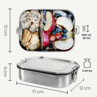 SILBERTHAL Brotdose Edelstahl mit Fächern – 800ml Lunchbox Erwachsene – Auslaufsicher & Leicht – Mit