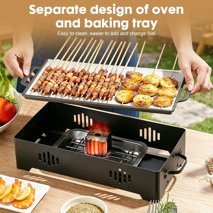 Gohytal BBQ Warmhalteplatte, BBQ Board zum Warmhalteplatte, Warmhaltebehälter für Essen Grillgut Stö